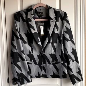 Worthington NWT Houndstooth Gray&Black Blazer
